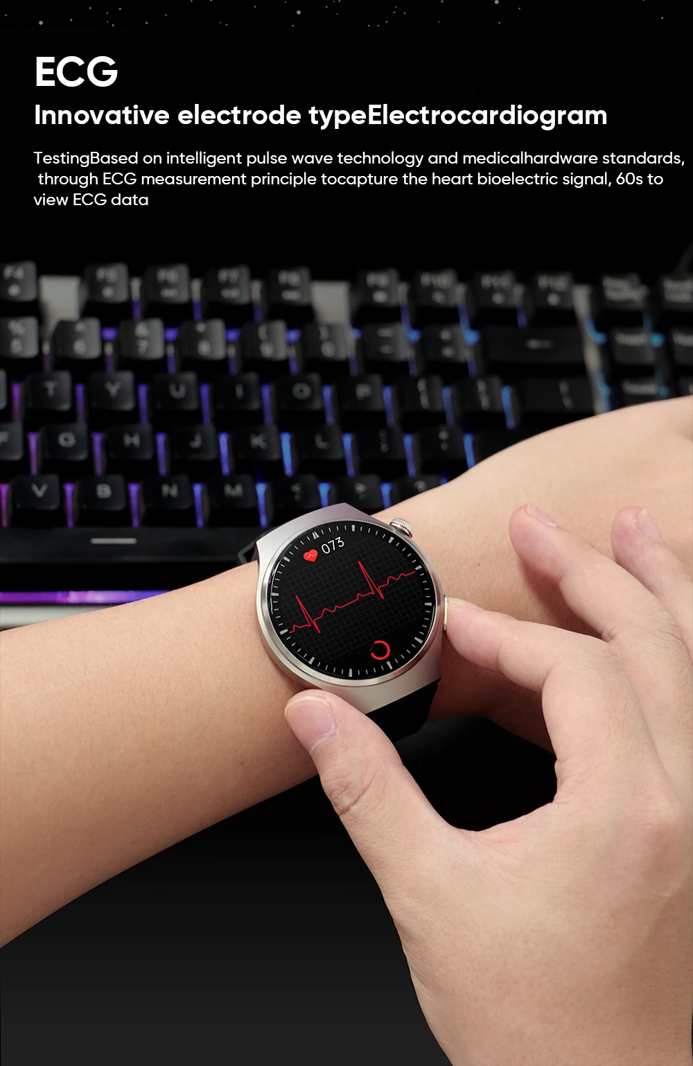Xiaomi Mijia-reloj inteligente ECG + PPG para hombre y mujer, pulsera con llamadas, Bluetooth, control del ritmo cardíaco y de la salud, Pantalla AMOLED HD, control del azúcar en sangre
