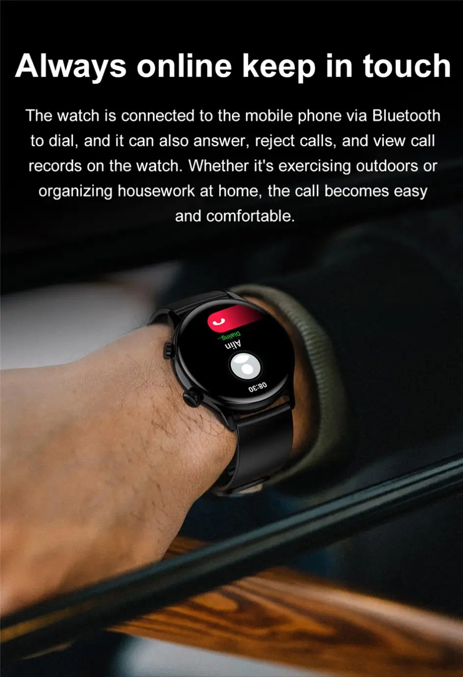 Reloj inteligente resistente al agua IP68 para hombre, pulsera con llamadas, Bluetooth, Pantalla AMOLED HD de 2022x390, novedad de 390