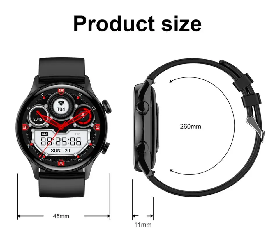 Reloj inteligente resistente al agua IP68 para hombre, pulsera con llamadas, Bluetooth, Pantalla AMOLED HD de 2022x390, novedad de 390