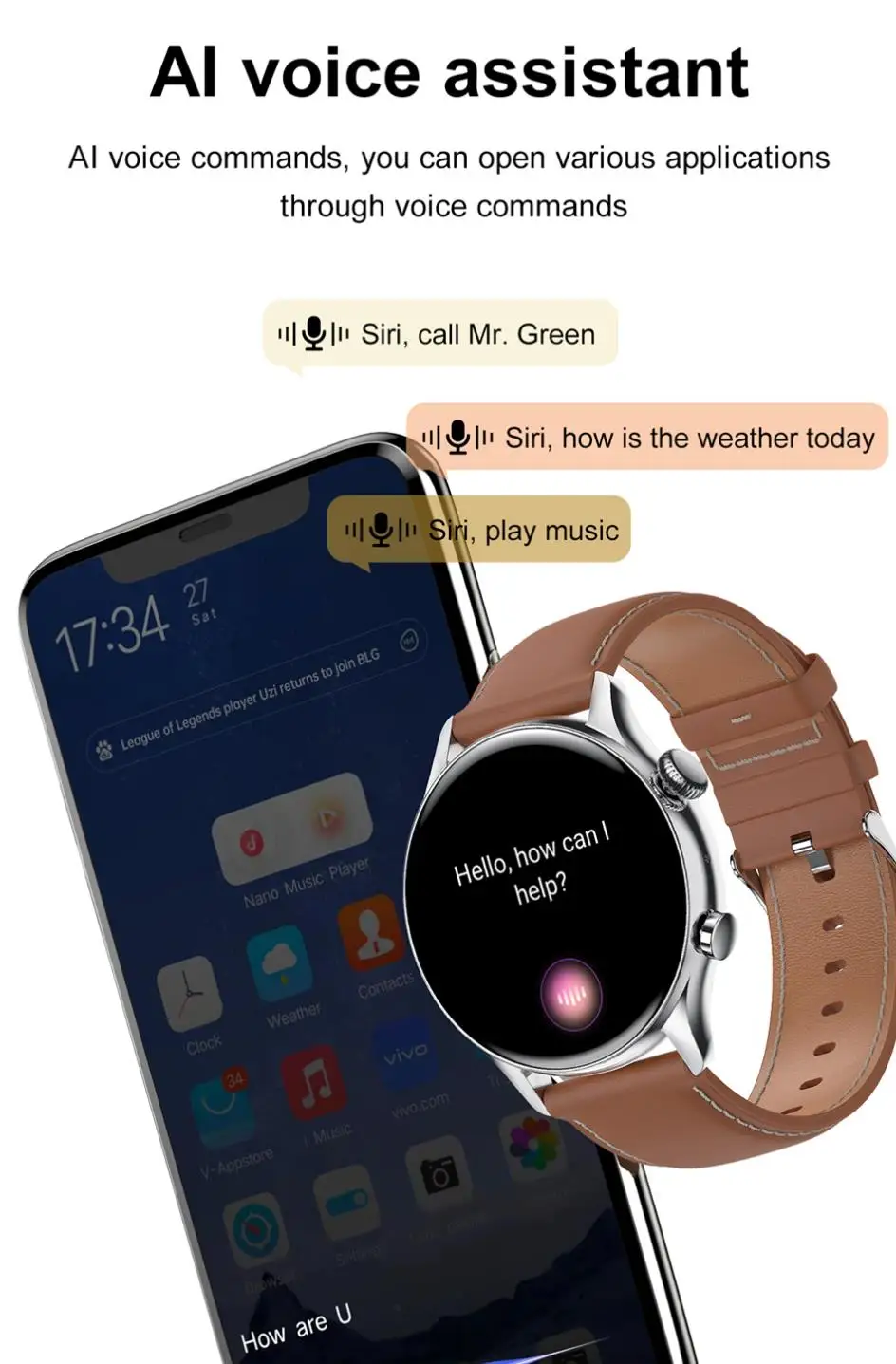 Reloj inteligente resistente al agua IP68 para hombre, pulsera con llamadas, Bluetooth, Pantalla AMOLED HD de 2022x390, novedad de 390