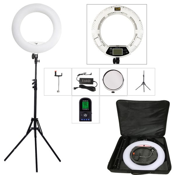 Kit de Luz Anular LED Regulable Blanca con Trípode y Bolso