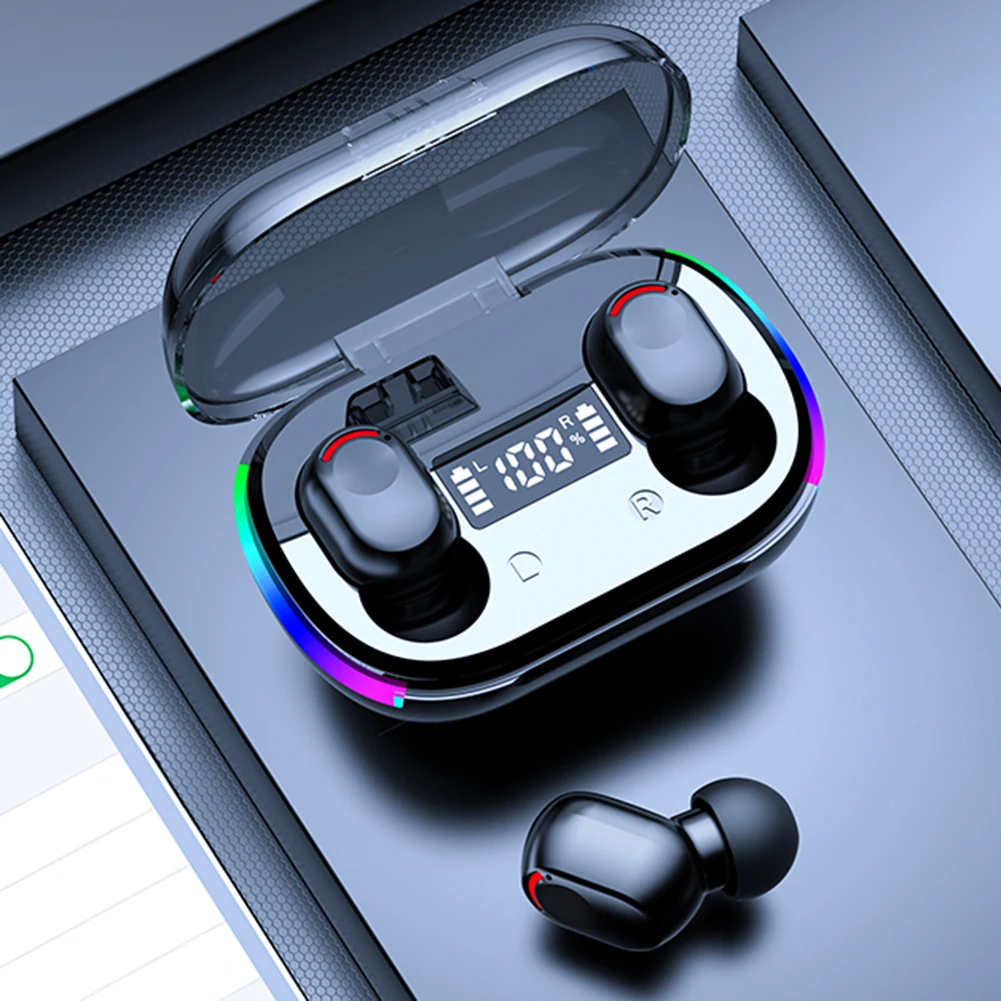 Auriculares inalámbricos TWS K10, cascos con Bluetooth, HiFi estéreo, RGB, reducción de ruido, deportivos, con micrófono para teléfonos inteligentes