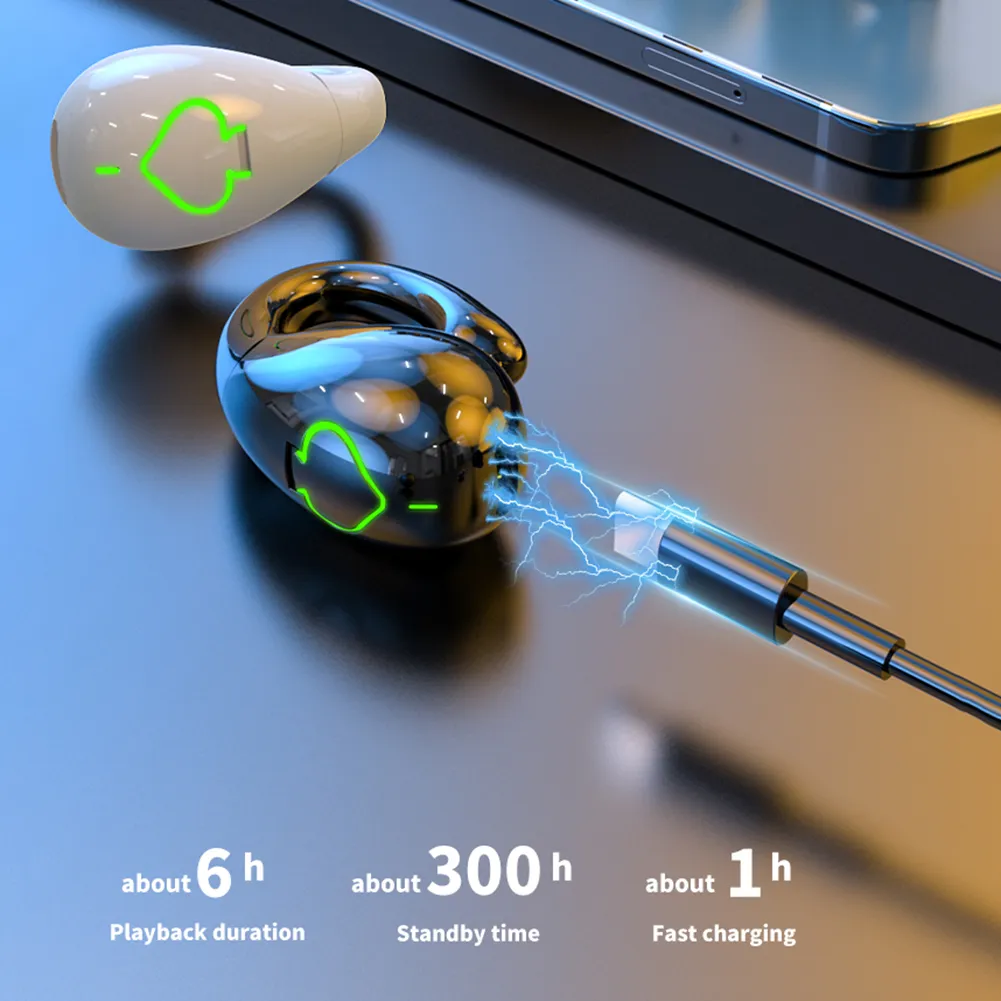 AX11-auriculares inalámbricos de conducción ósea, cascos IPX5 impermeables con Clip para una sola oreja, compatibles con Bluetooth 5,3, deportivos para jugadores AX11-auriculares inalámbricos de conducción ósea, cascos IPX5 impermeables con Clip para una sola oreja, compatibles con Bluetooth 5,3, deportivos para jugadores