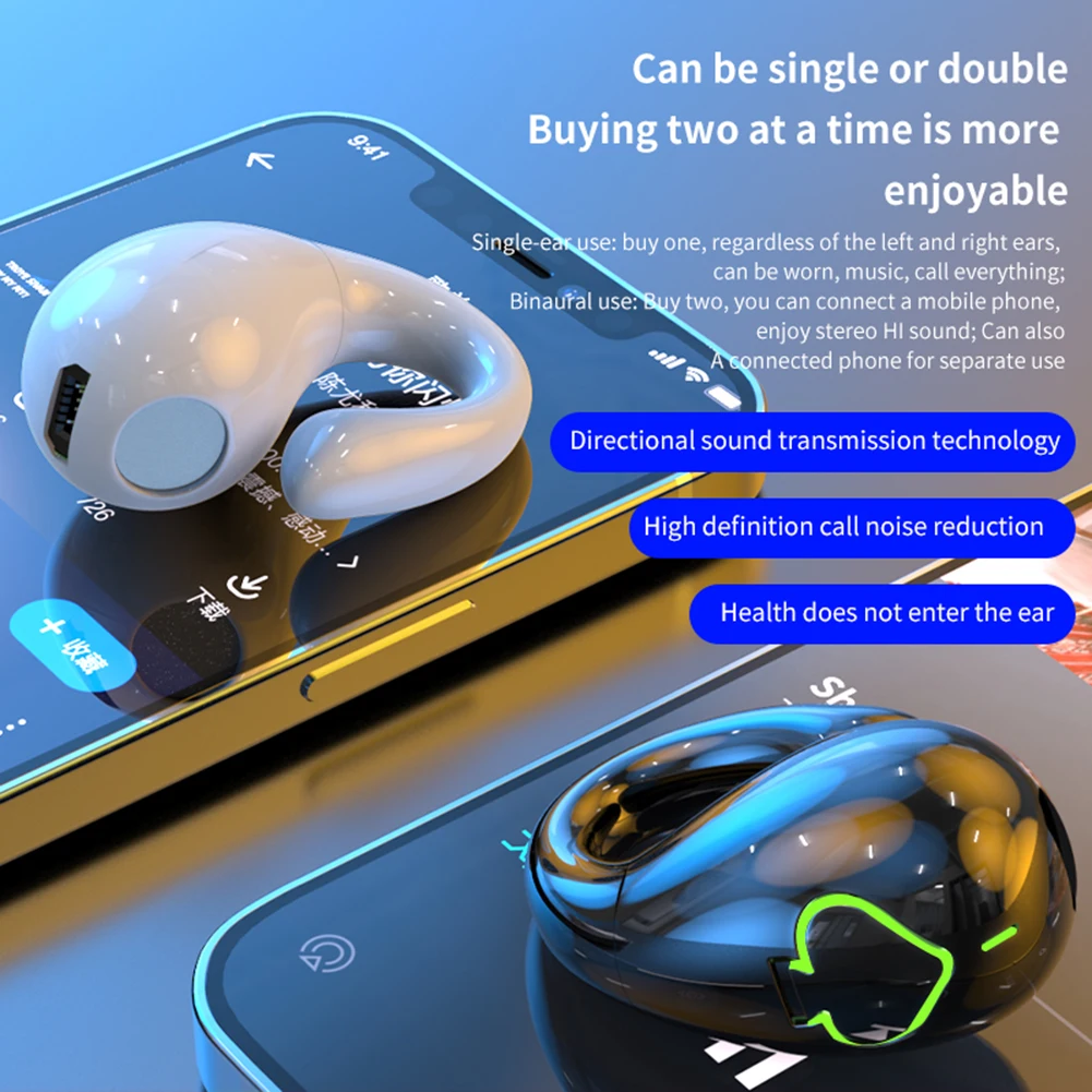 AX11-auriculares inalámbricos de conducción ósea, cascos IPX5 impermeables con Clip para una sola oreja, compatibles con Bluetooth 5,3, deportivos para jugadores AX11-auriculares inalámbricos de conducción ósea, cascos IPX5 impermeables con Clip para una sola oreja, compatibles con Bluetooth 5,3, deportivos para jugadores