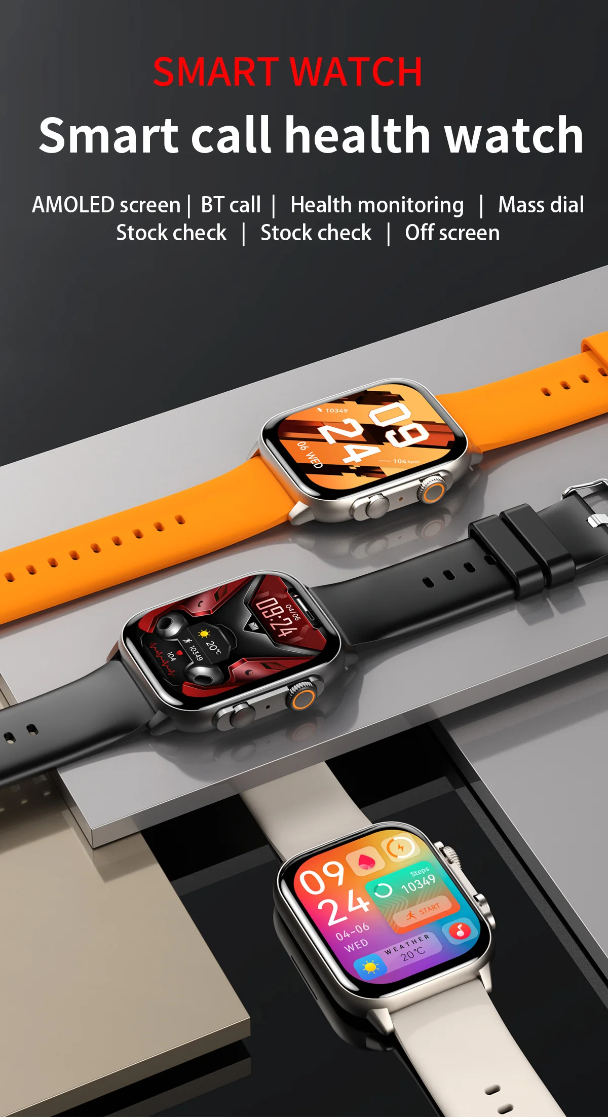 Xiaomi-reloj inteligente deportivo para hombre y mujer, pulsera con Pantalla AMOLED, rastreador de Fitness, llamadas por Bluetooth, serie 2023