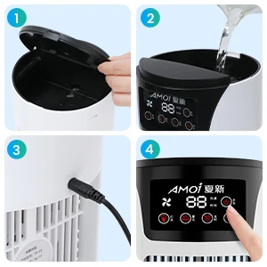 Aire acondicionado portátil USB, Mini humidificador purificador de refrigerador móvil con 6 velocidades/7 colores, temporizador de 1 ~ 6h, ventilador para el hogar/Oficina
