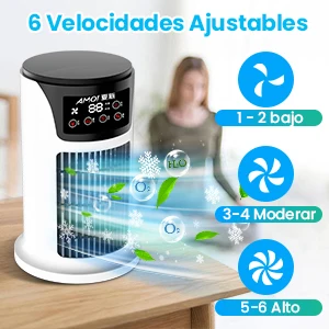 Aire acondicionado portátil USB, Mini humidificador purificador de refrigerador móvil con 6 velocidades/7 colores, temporizador de 1 ~ 6h, ventilador para el hogar/Oficina