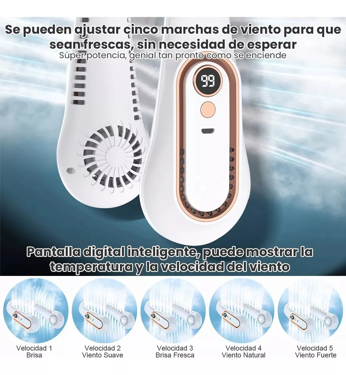 Aire acondicionado portátil USB, Mini humidificador purificador de refrigerador móvil con 6 velocidades/7 colores, temporizador de 1 ~ 6h, ventilador para el hogar/Oficina