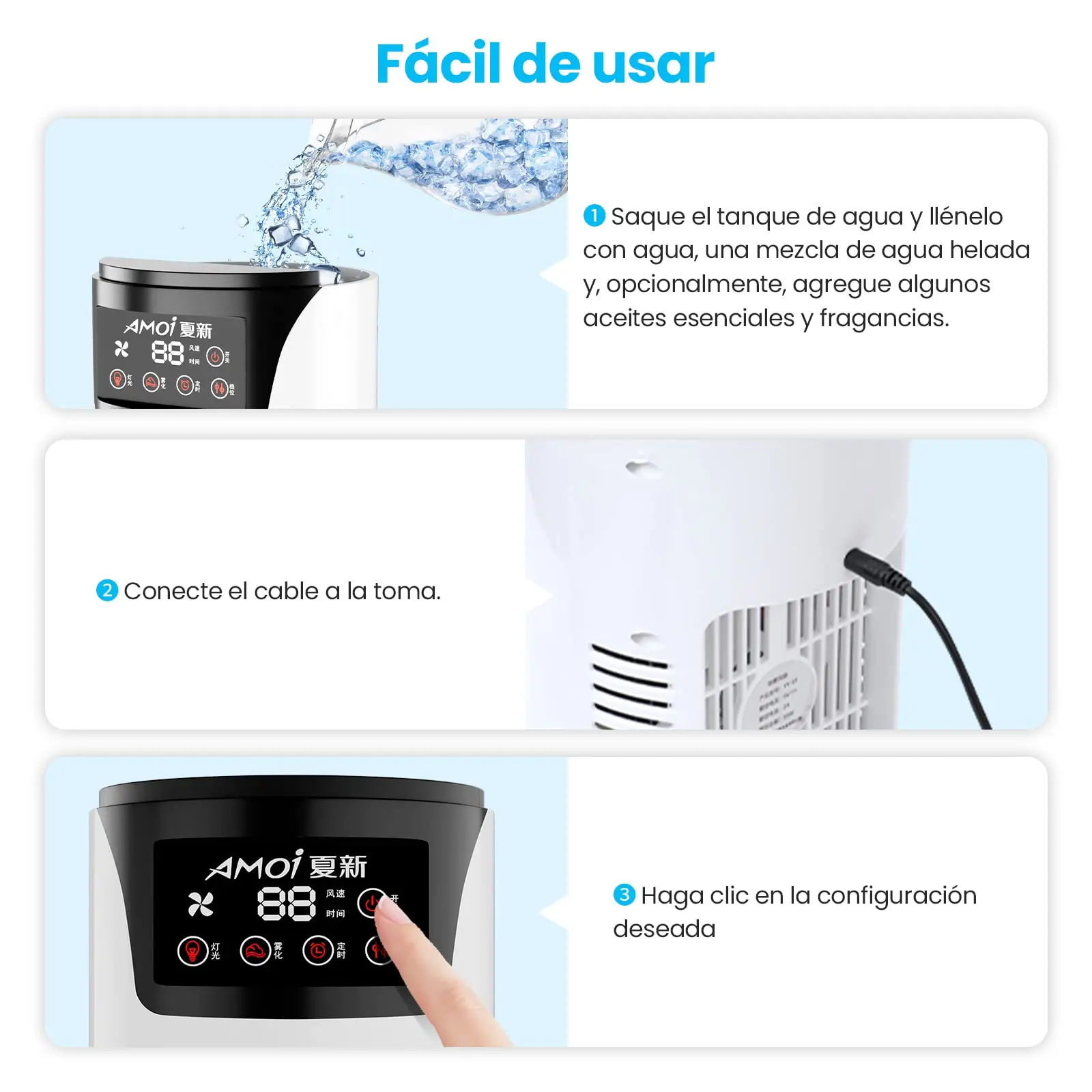 Aire acondicionado portátil USB, Mini humidificador purificador de refrigerador móvil con 6 velocidades/7 colores, temporizador de 1 ~ 6h, ventilador para el hogar/Oficina