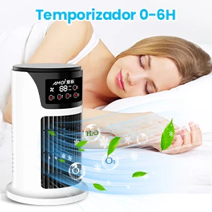 Aire acondicionado portátil USB, Mini humidificador purificador de refrigerador móvil con 6 velocidades/7 colores, temporizador de 1 ~ 6h, ventilador para el hogar/Oficina