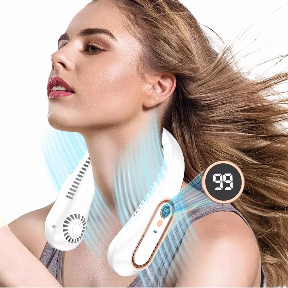 Aire acondicionado portátil USB, Mini humidificador purificador de refrigerador móvil con 6 velocidades/7 colores, temporizador de 1 ~ 6h, ventilador para el hogar/Oficina