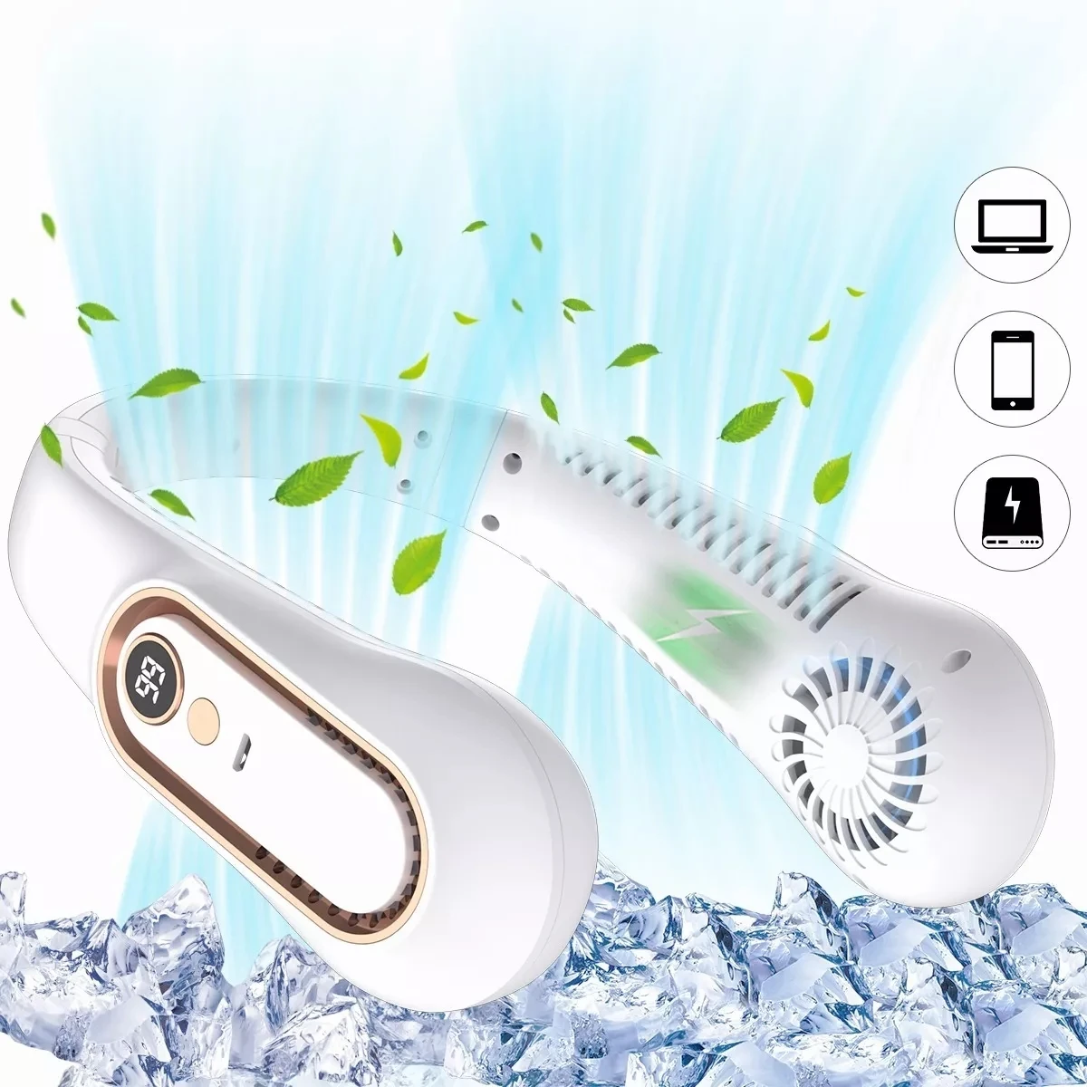 Aire acondicionado portátil USB, Mini humidificador purificador de refrigerador móvil con 6 velocidades/7 colores, temporizador de 1 ~ 6h, ventilador para el hogar/Oficina