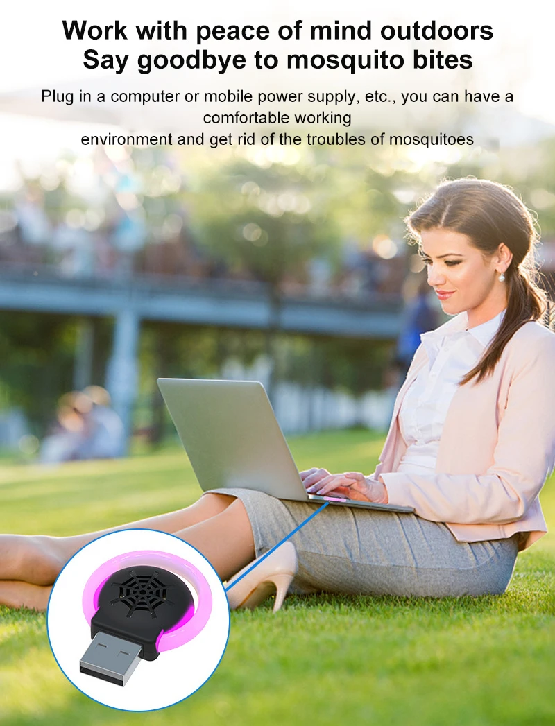 Repelente de plagas ultrasónico con luz USB, dispositivo electrónico para matar mosquitos, luz nocturna pequeña para el hogar