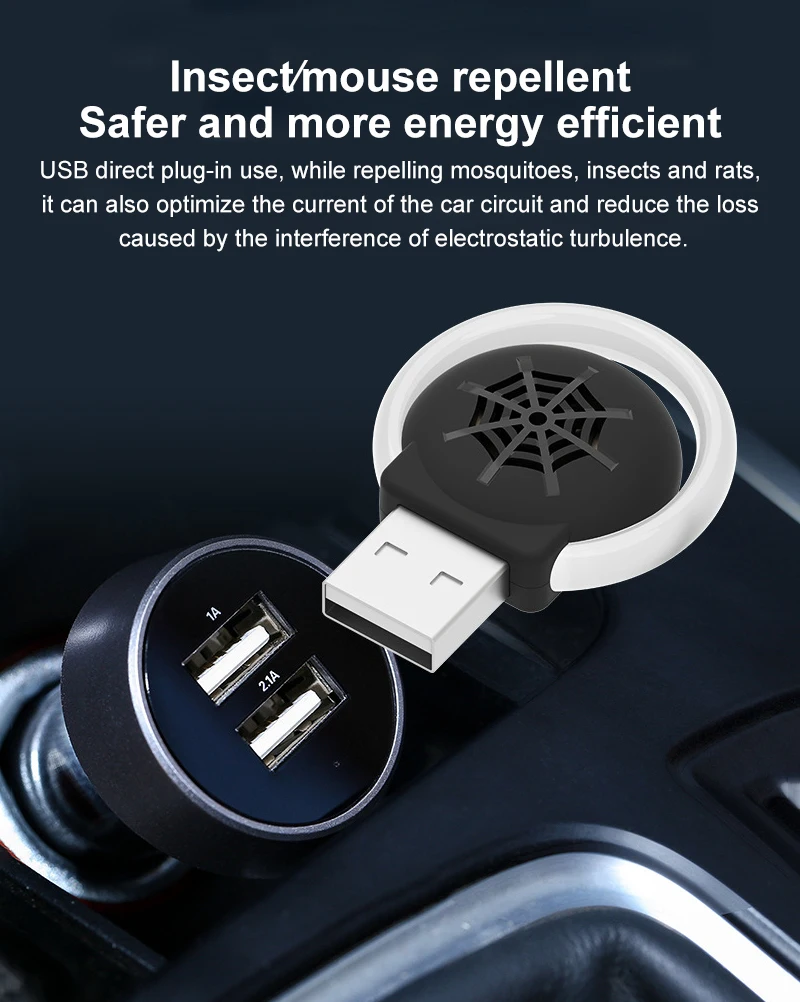 Repelente de plagas ultrasónico con luz USB, dispositivo electrónico para matar mosquitos, luz nocturna pequeña para el hogar