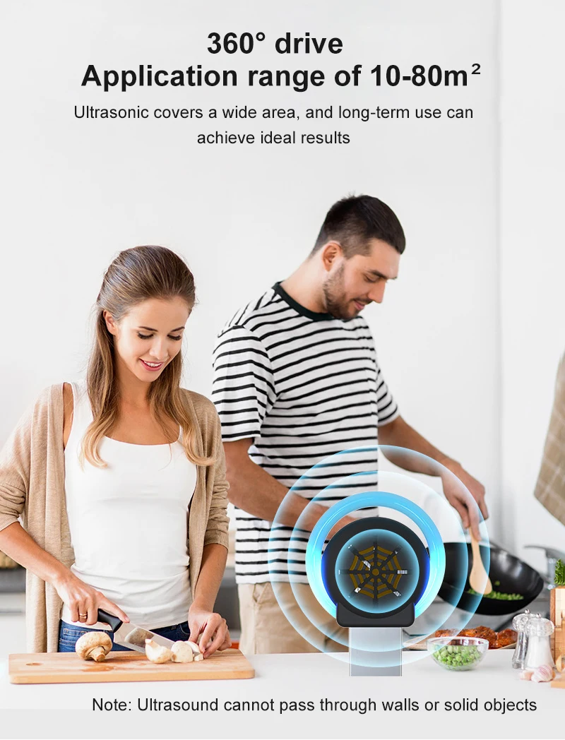 Repelente de plagas ultrasónico con luz USB, dispositivo electrónico para matar mosquitos, luz nocturna pequeña para el hogar