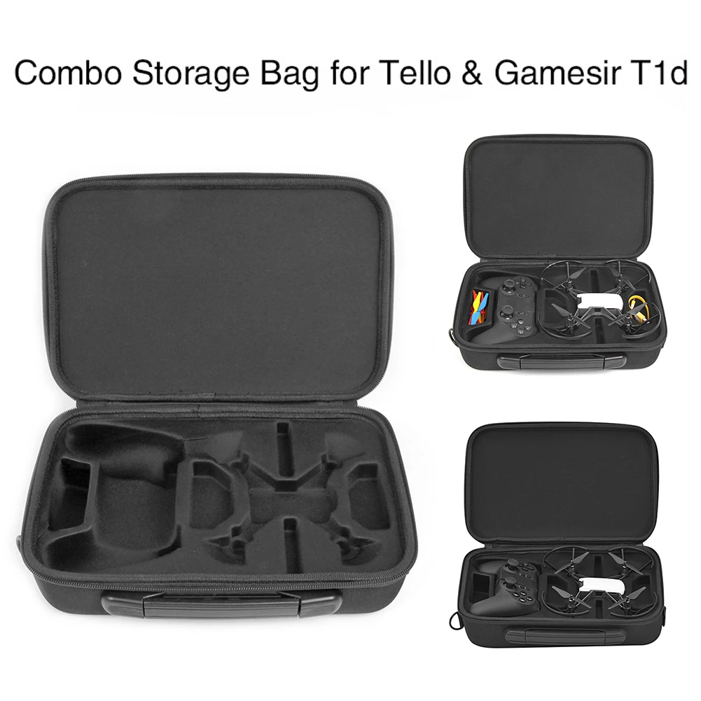 Estuche de transporte portátil impermeable EVA bolsa de almacenamiento negra con correa para el hombro para DJI Tello Drone Gamesir T1d mando a distancia Estuche de transporte portátil impermeable EVA bolsa de almacenamiento negra con correa para el hombro para DJI Tello Drone Gamesir T1d mando a distancia