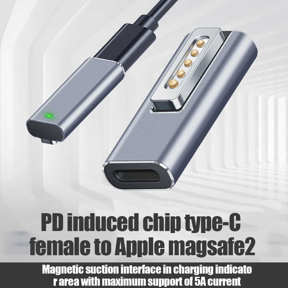 Adaptador magnético USB PD tipo C para Apple Magsafe1, Magsafe 2, MacBook Pro, carga rápida hembra 60W Adaptador magnético USB PD tipo C para Apple Magsafe1, Magsafe 2, MacBook Pro, carga rápida hembra 60W