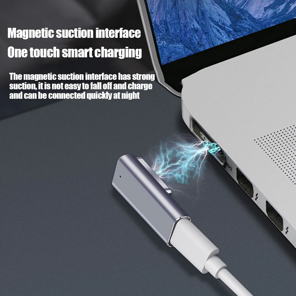 Adaptador magnético USB PD tipo C para Apple Magsafe1, Magsafe 2, MacBook Pro, carga rápida hembra 60W Adaptador magnético USB PD tipo C para Apple Magsafe1, Magsafe 2, MacBook Pro, carga rápida hembra 60W