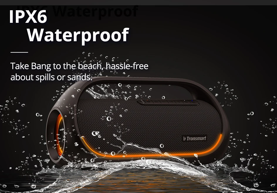 Tronsmart-Altavoz Bluetooth Bang de 60W, altavoces potente con sonido estéreo, batería externa integrada, IPX6 resistente al agua, para fiestas y exteriores Tronsmart-Altavoz Bluetooth Bang de 60W, altavoces potente con sonido estéreo, batería externa integrada, IPX6 resistente al agua, para fiestas y exteriores
