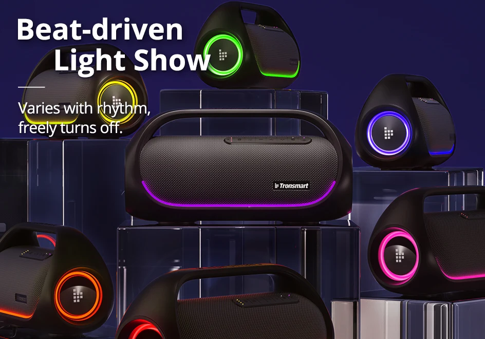 Tronsmart-Altavoz Bluetooth Bang de 60W, altavoces potente con sonido estéreo, batería externa integrada, IPX6 resistente al agua, para fiestas y exteriores Tronsmart-Altavoz Bluetooth Bang de 60W, altavoces potente con sonido estéreo, batería externa integrada, IPX6 resistente al agua, para fiestas y exteriores