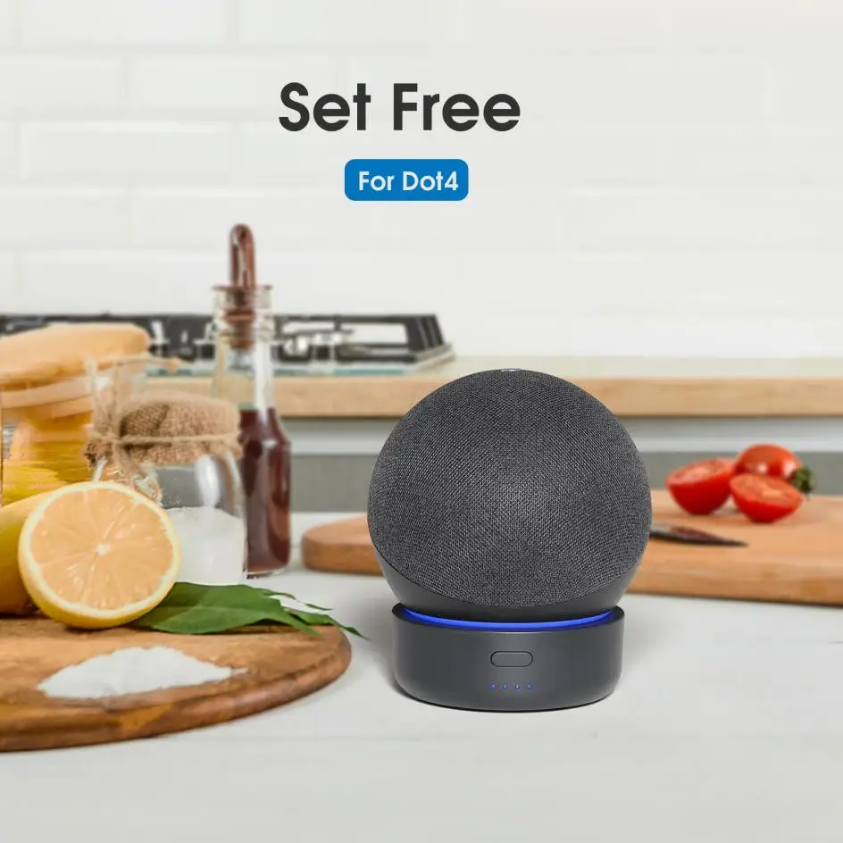Base de batería de 5200mAh para Echo Dot 4, 4ª generación (La pequeña), altavoz Amazon Alexa, Banco de energía portátil para Dot 4 4th Stand, nueva