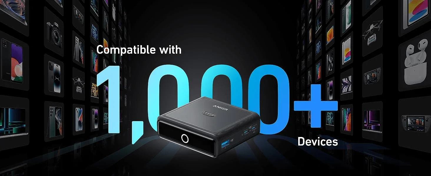 Anker-Base de carga rápida con 4 puertos, 100W, para Anker Prime Power Bank, Compatible con MacBook Pro/Air, iPhone 14/13