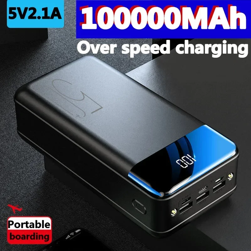 Banco de energía de carga rápida para móvil, Cargador Universal de gran capacidad, 200000mah /100000mah, 5V, 2,1 A, novedad