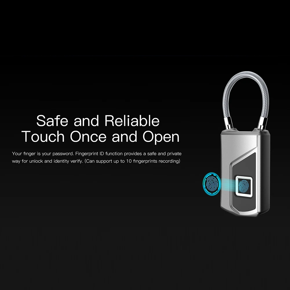 Candado electrónico con huella dactilar para el hogar, candado de seguridad inteligente sin llave, recargable por USB, para puerta de dormitorio y equipaje, nuevo, 2023