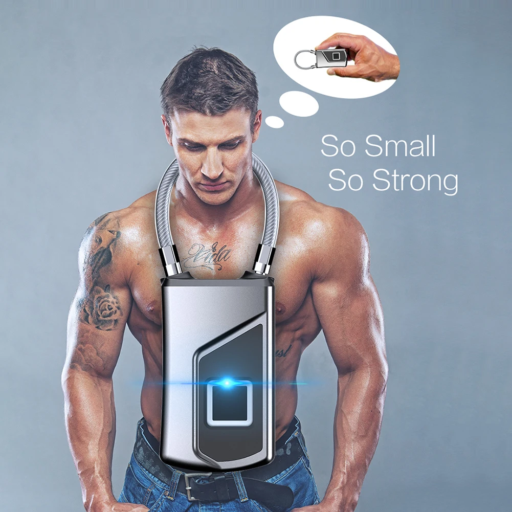 Candado electrónico con huella dactilar para el hogar, candado de seguridad inteligente sin llave, recargable por USB, para puerta de dormitorio y equipaje, nuevo, 2023