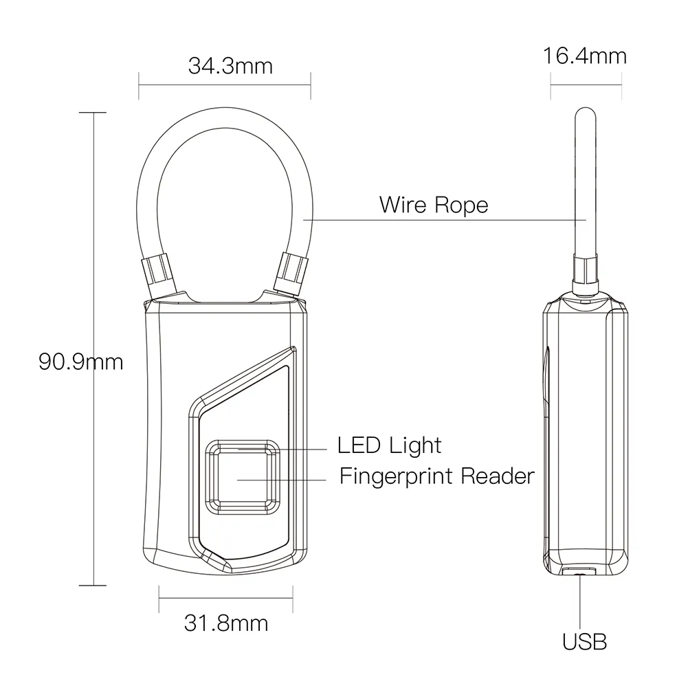 Candado electrónico con huella dactilar para el hogar, candado de seguridad inteligente sin llave, recargable por USB, para puerta de dormitorio y equipaje, nuevo, 2023