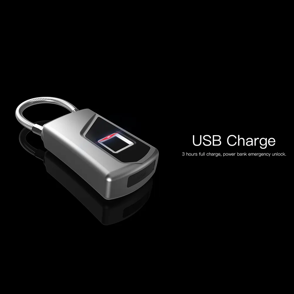 Candado electrónico con huella dactilar para el hogar, candado de seguridad inteligente sin llave, recargable por USB, para puerta de dormitorio y equipaje, nuevo, 2023