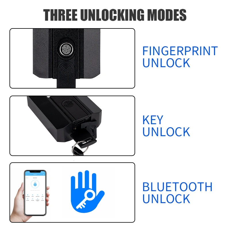 TTLock-candado inteligente con Bluetooth, dispositivo de cierre con huella dactilar, resistente al agua IP67, recargable por aplicación tipo C, desbloqueo remoto, para puerta de armario