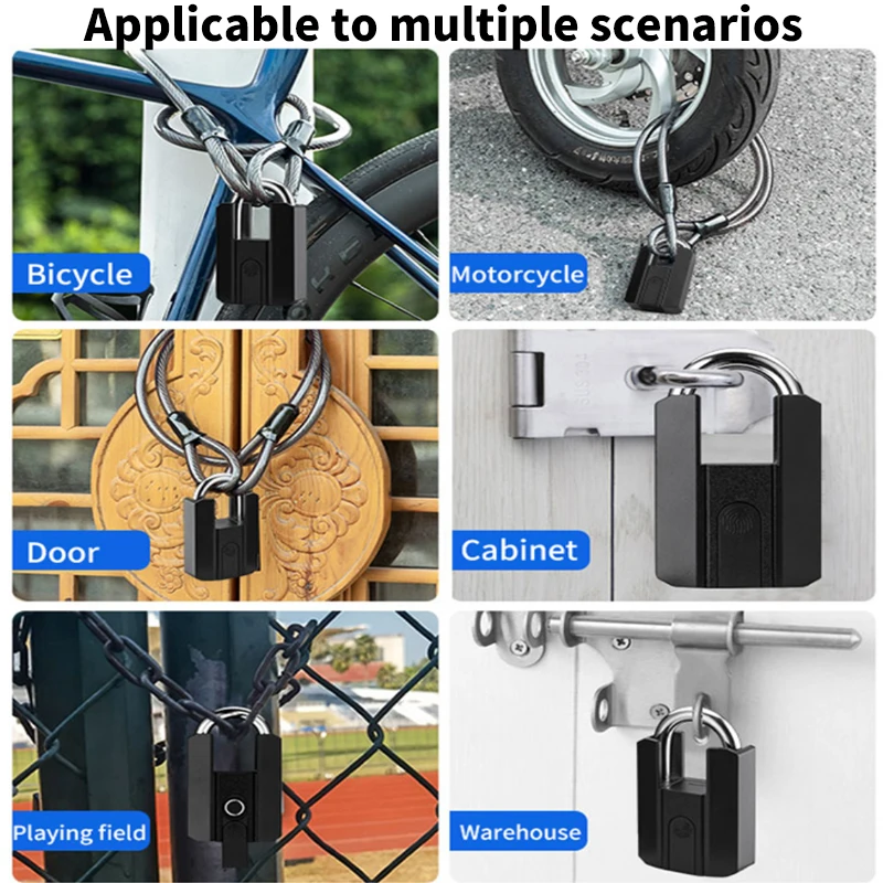 TTLock-candado inteligente con Bluetooth, dispositivo de cierre con huella dactilar, resistente al agua IP67, recargable por aplicación tipo C, desbloqueo remoto, para puerta de armario