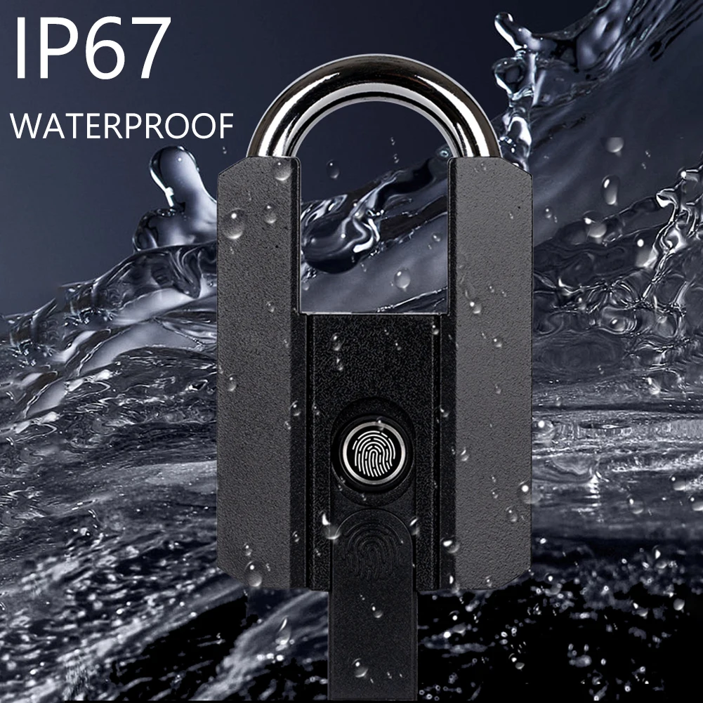 TTLock-candado inteligente con Bluetooth, dispositivo de cierre con huella dactilar, resistente al agua IP67, recargable por aplicación tipo C, desbloqueo remoto, para puerta de armario