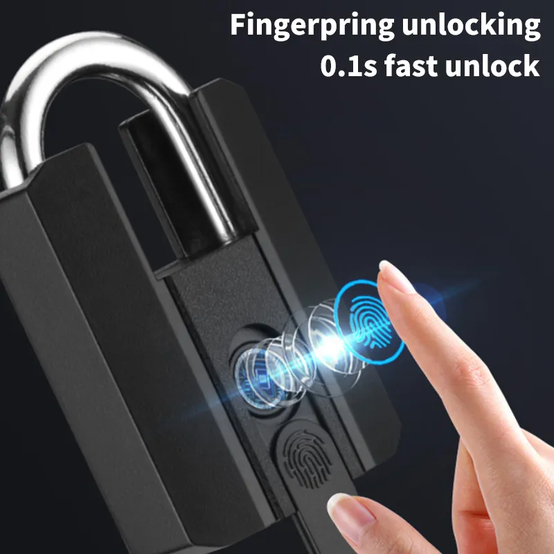TTLock-candado inteligente con Bluetooth, dispositivo de cierre con huella dactilar, resistente al agua IP67, recargable por aplicación tipo C, desbloqueo remoto, para puerta de armario