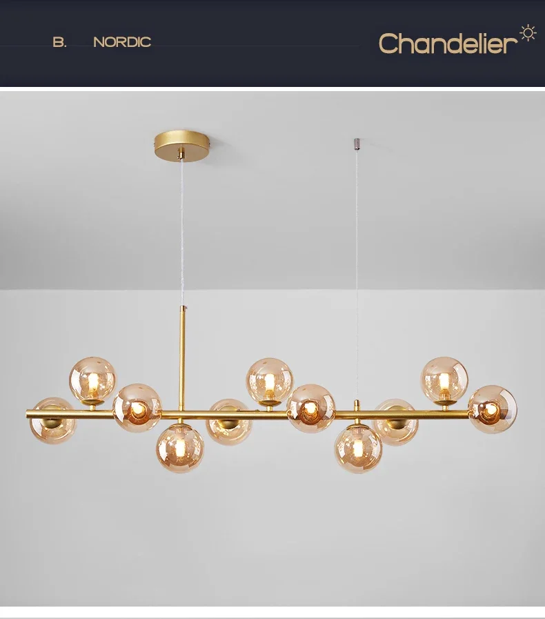 Candelabro de techo de bola de cristal moderno para mesa, comedor, sala de estar, cocina, Isla, lámpara colgante, decoración del hogar, accesorio de iluminación interior Candelabro de techo de bola de cristal moderno para mesa, comedor, sala de estar, cocina, Isla, lámpara colgante, decoración del hogar, accesorio de iluminación interior