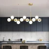 Candelabro de techo de bola de cristal moderno para mesa, comedor, sala de estar, cocina, Isla, lámpara colgante, decoración del hogar, accesorio de iluminación interior