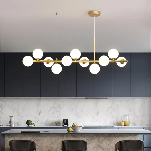 Candelabro de techo de bola de cristal moderno para mesa, comedor, sala de estar, cocina, Isla, lámpara colgante, decoración del hogar, accesorio de iluminación interior