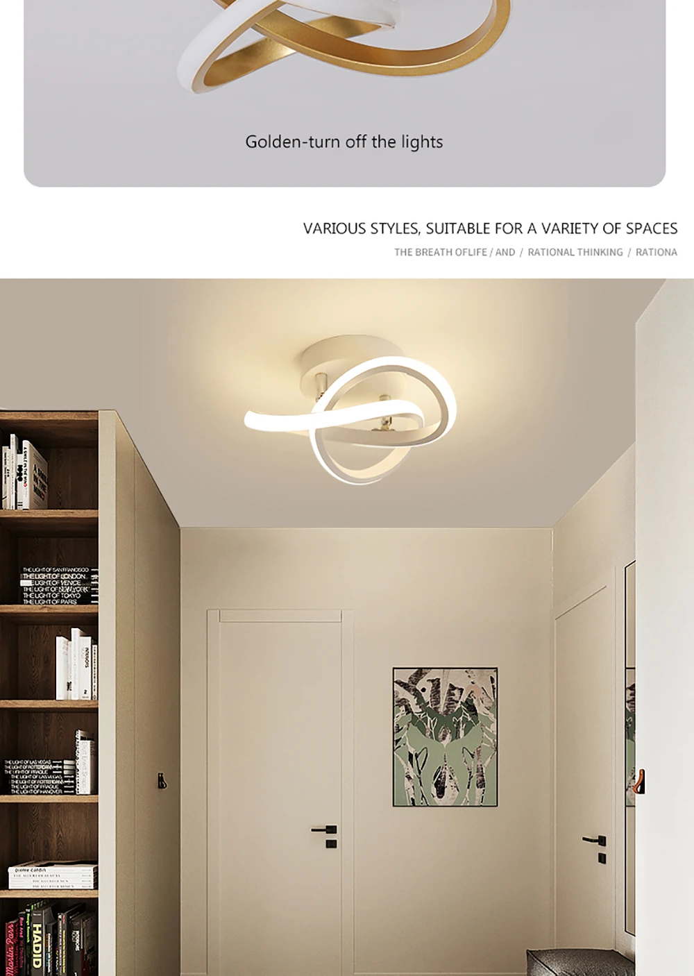Luces de techo LED creativas para pasillo, iluminación nórdica moderna para el hogar, montada en superficie para dormitorio, sala de estar, pasillo, balcón, lámparas LED