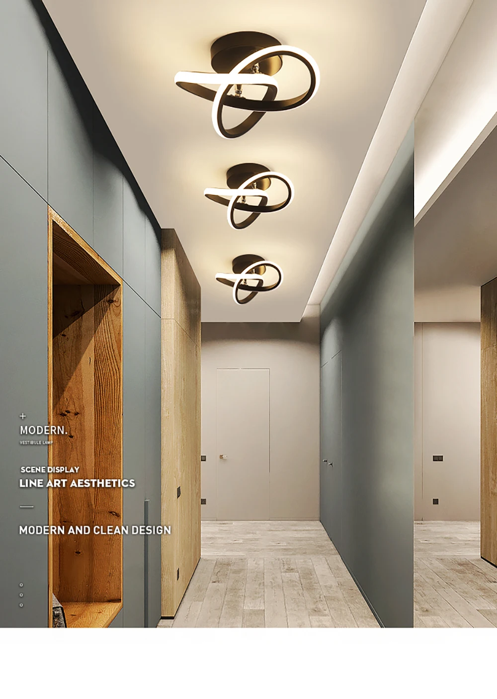 Luces de techo LED creativas para pasillo, iluminación nórdica moderna para el hogar, montada en superficie para dormitorio, sala de estar, pasillo, balcón, lámparas LED
