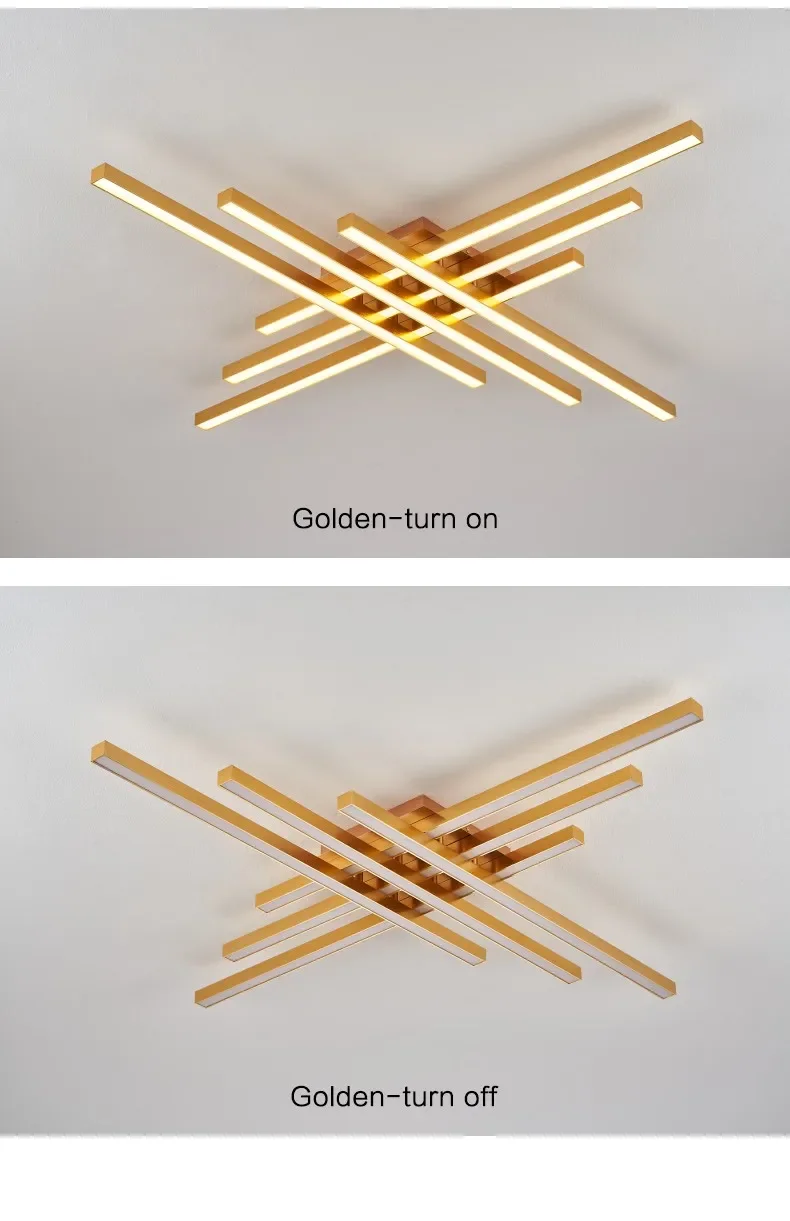 Lámpara de techo Led de estilo nórdico minimalista para dormitorio, tira de luces de color negro, cuadrada, creativa, para sala de estar