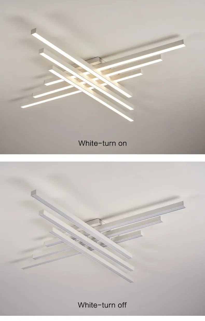 Lámpara de techo Led de estilo nórdico minimalista para dormitorio, tira de luces de color negro, cuadrada, creativa, para sala de estar