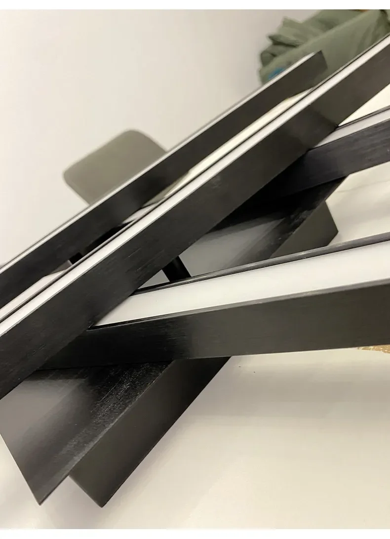 Lámpara de techo Led de estilo nórdico minimalista para dormitorio, tira de luces de color negro, cuadrada, creativa, para sala de estar