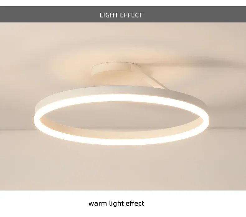 Candelabro de techo Led redondo minimalista nórdico, lámpara de araña de aluminio pintada en blanco y negro, accesorios de lámpara de dormitorio para el hogar