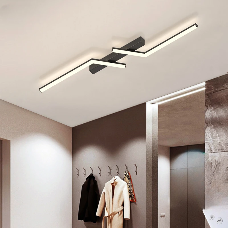 Lámpara de techo Led moderna para pasillo, luces de techo para dormitorio, vestíbulo, comedor, Simple, color negro Lámpara de techo Led moderna para pasillo, luces de techo para dormitorio, vestíbulo, comedor, Simple, color negro