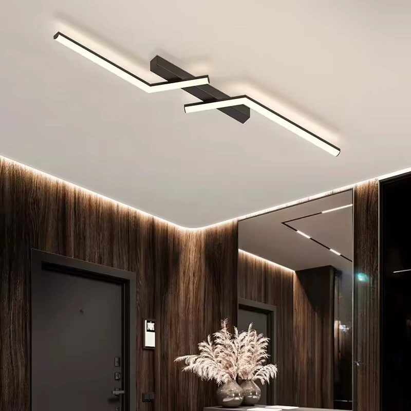 Lámpara de techo Led moderna para pasillo, luces de techo para dormitorio, vestíbulo, comedor, Simple, color negro Lámpara de techo Led moderna para pasillo, luces de techo para dormitorio, vestíbulo, comedor, Simple, color negro