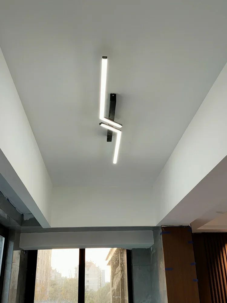 Lámpara de techo Led moderna para pasillo, luces de techo para dormitorio, vestíbulo, comedor, Simple, color negro