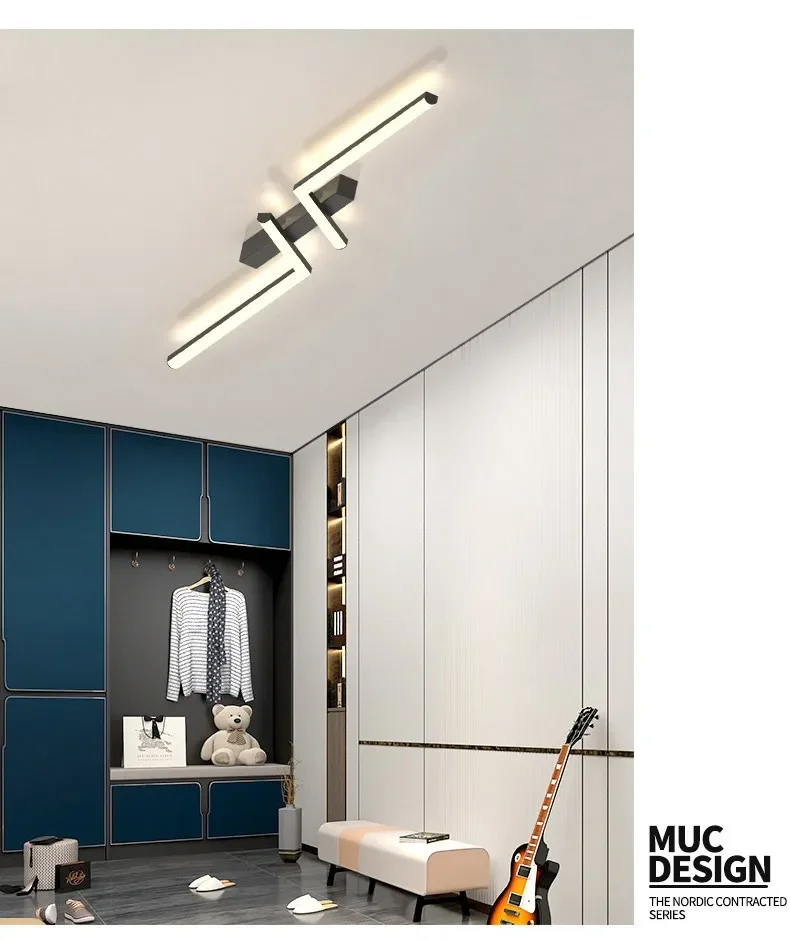 Lámpara de techo Led moderna para pasillo, luces de techo para dormitorio, vestíbulo, comedor, Simple, color negro Lámpara de techo Led moderna para pasillo, luces de techo para dormitorio, vestíbulo, comedor, Simple, color negro