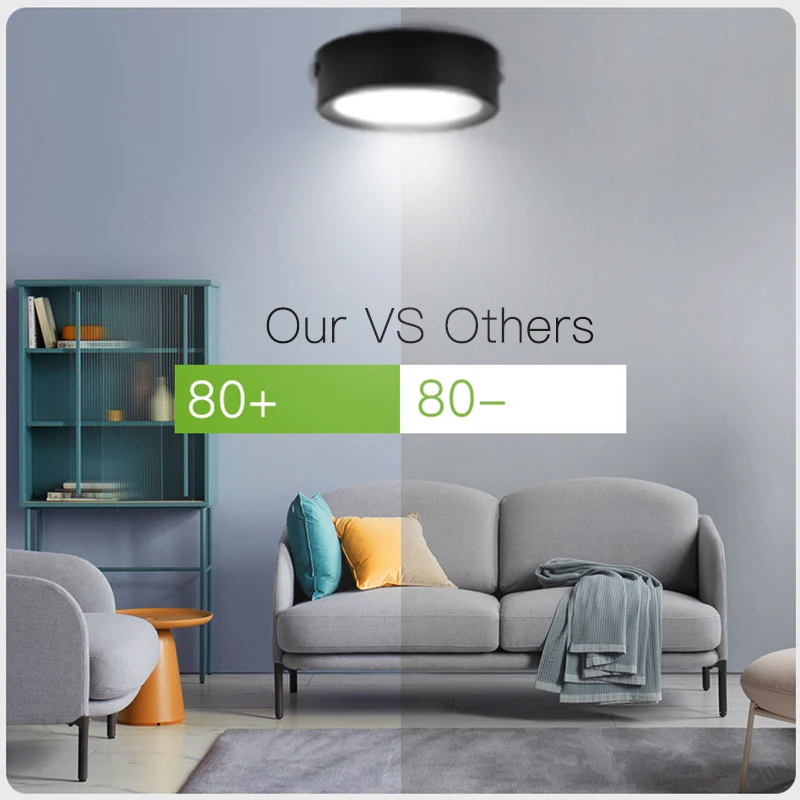 Foco de luz LED COB plegable, lámpara de techo montada en superficie para sala de estar, cocina, luz neutra interior, 220V