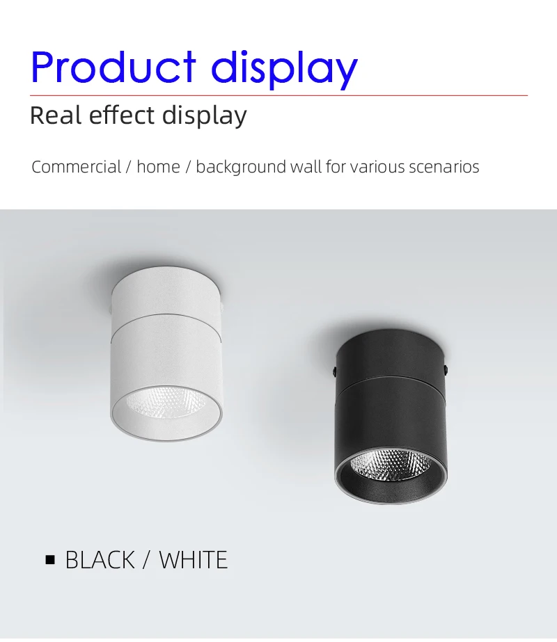 Foco de luz LED COB plegable, lámpara de techo montada en superficie para sala de estar, cocina, luz neutra interior, 220V